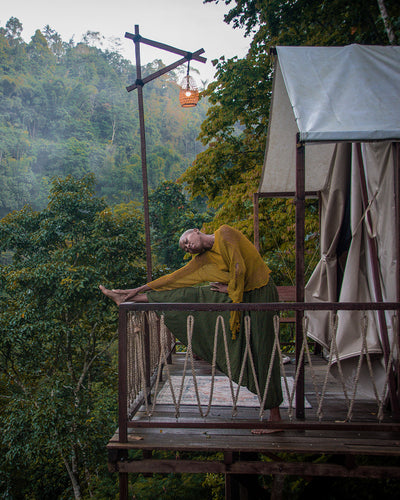 Deluxe jungle tent with mountain and forest view